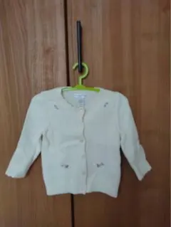 【美品】ラルフローレン ベビー 花柄刺繍 ニットカーディガン ホワイト 80