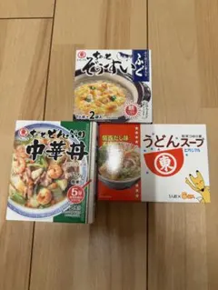 ヒガシマル ちょっとどんぶり中華丼、ちょっと雑炊ふぐ、うどんスープ３点セットのサムネイル