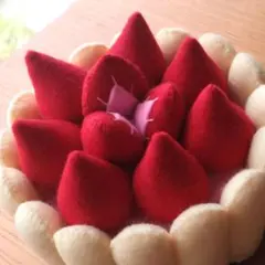 丸いちごのシャルロットケーキ