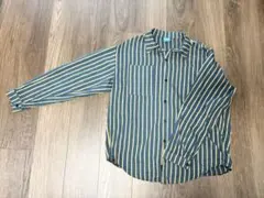 青【緑】と黄色【金】 のストライプ長袖シャツ