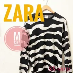 【美品✨】ZARA　ザラ　セーター　アニマル　ボーダー　ニット　Mサイズ