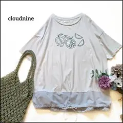 クラウドナイン●ステッチ刺繍が素敵♪フルーツ柄レイヤードゆったり異素材カットソーのサムネイル