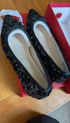 r様用 Oriental Traffic ブラックラメフラットシューズ