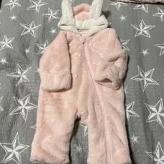 メゾピアノ　ベビー　ジャンプスーツ　うさぎ　アウター　70　80サイズ　女の子