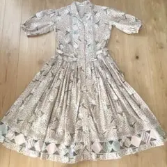 ★レア★古着PINK HOUSE 白詰草 パッチワーク ワンピース ピンク