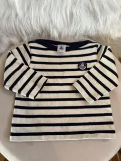 プチバトー　ストライプ柄 長袖カットソー 67