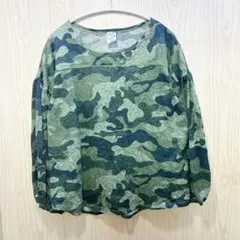 大人カジュアルに◎Moda 【M】カモフラ柄 長袖カットソー 柔らか素材