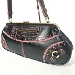 極美品 Rafe New York 本革レザー がま口ショルダーバッグ Y2K