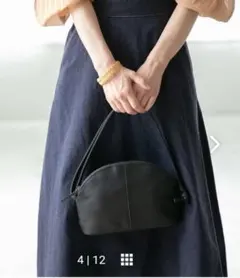 北欧暮らしの道具店　撥水レザーショルダーバッグ　ブラック