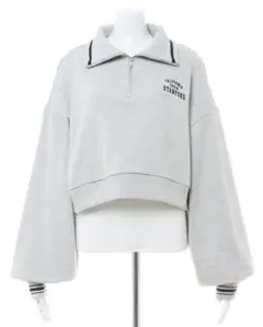 INGNI ハーフジップ胸ロゴライン配色ショートトップス