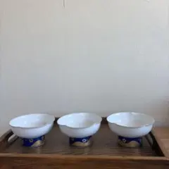 ✨有田焼✨英祥窯✨金彩瑠璃✨高台小鉢✨3客✨のサムネイル