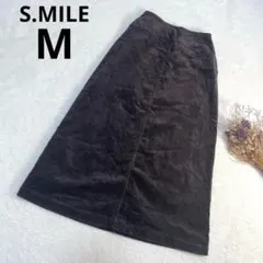 エスマイル　S.MILE　コーデュロイ タイトスカート　ウエストゴム　M