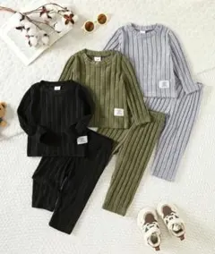 未使用　ベビー服　セットアップ　２着セット　80 サイズ　【フリース裏地　秋冬】