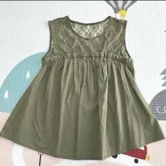 ByeBye ペプラムトップス ノースリーブ カーキのサムネイル