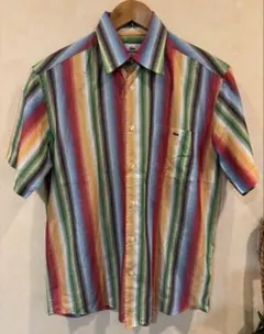 【希少カラー】LACOSTE 半袖シャツ マルチストライプ　ラコステのサムネイル