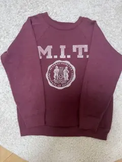 80s champion フロッキープリントスウェット　M.I.T. カレッジ