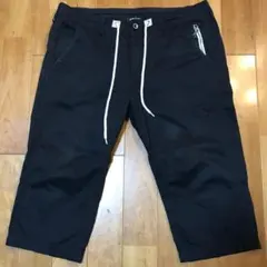 メンズ【美品 BEAMS HEART】黒 L 綿 麻 ショート パンツ 紐付きのサムネイル