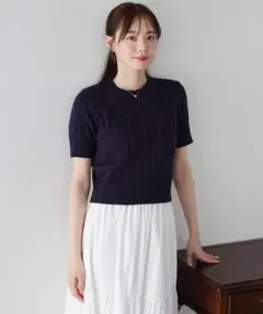 ブルーイースト BLUE EAST 半袖ケーブルニット