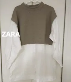 ZARA　ドッキングシャツ