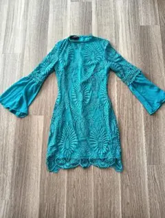 EillyBazar ターコイズ レースチュニック S