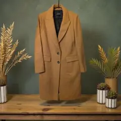 ZARA キャメル シングルボタン ロングコート