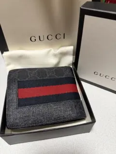 【箱付き】GUCCI グッチ 二つ折り財布 GGスプリーム ニューウェブ