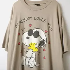 90s USA製 Snoopy スヌーピー 両面 キャラクター Tシャツ 古着