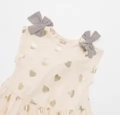 【新品】プティマイン　接触冷感　箔ハートカットチュニック ワンピース　80