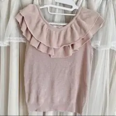 Emsexcite エムズエキサイト フリルニット ピンク M