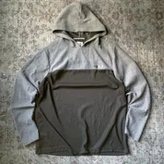 00s サーマル パーカー ワッフル生地 グランジ ロンＴ バイカラー Y2K