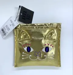 ANNA SUI アナスイ　 ミニ エコバッグゴールド 新品未使用品 ネコ猫ねこのサムネイル