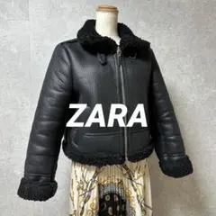 ZARA ザラ ライダース ムートン 黒 アウター ブラック