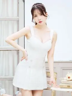 ツイードプリーツワンピース/キャバドレス　JEWELS