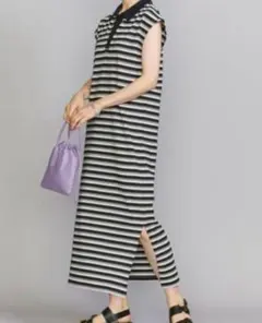 ユナイテッドアローズ ボーダー　スキッパー　マキシワンピース　ロングワンピース