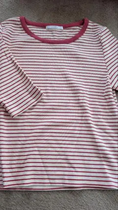 RETRO GIRL 半袖 ボーダー リブ Tシャツ Fのサムネイル