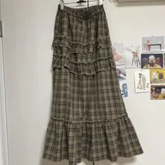 idem チェック柄 ティアード ロングスカートのサムネイル