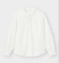 GU スタンドカラー長袖ブラウス オフホワイト　ユニクロ　ブラウス