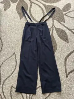 美品 ＜conte＞サテン サスペンダー ワイドパンツ - メルカリ