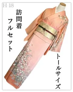 H-18◆着物 訪問着 フルセット◆暈し染め 金彩 正絹 拾◆ややゆったり