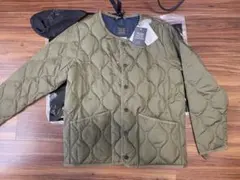 タイオン　ダウン　新品タグ付ミリタリークルーネック　カーキ Lサイズ