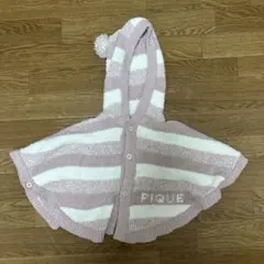 gelato pique ベビーポンチョ ピンクとホワイト サイズ80〜90