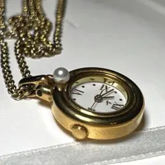 稼動品 TASAKI 田崎 2P ベビーパール シェル文字盤 ゴールド 腕時計 