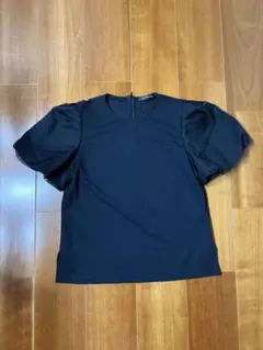 エムプルミエ 24SS オーガンジーパフスリーブカットソー ブラック 38