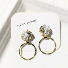 P-37　ハンドメイド☆ビジューピアス／イヤリング