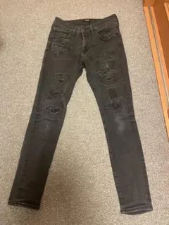 AZUL ブラック スキニーデニム M ダメージ加工