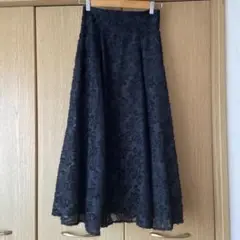 イングフロッキー花柄 ロングフレアスカート