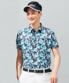 23 GOLF トロピカル柄 ゴルフシャツ Mのサムネイル