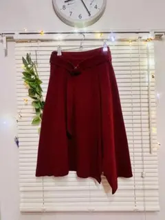 【マジェスティックレゴン】ベルト付フレアスカート（ミモレ丈）