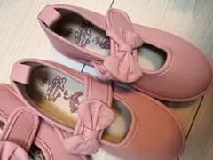 【新品】キャサリンコテージ リボン付きピンクキッズシューズ 19cm