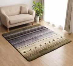 ふかふかタイプ】北欧ラグ ギャベ柄 ラディ6畳 200x300cm グリーン 